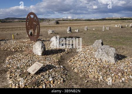Nekropole Las Ruedas, antike Vaccea-Stadt Pintia, Padilla de Duero, Provinz Valladolid, Spanien, Europa Stockfoto