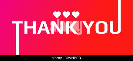 Vielen Dank, dass Sie auf orangefarbenem rosafarbenem Hintergrund stehen Stock Vektor