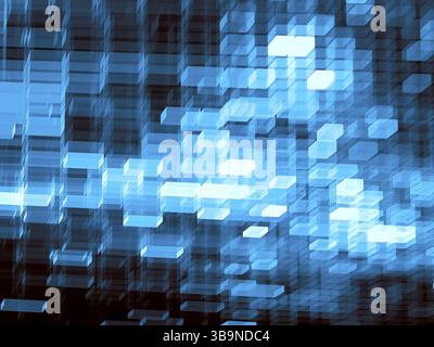 Würfel Fractal-hintergrund-abstrakten computer-generierten 3D-Darstellung. Technik im Hintergrund für Business, hi-tech oder Informationstechnologie desi Stockfoto