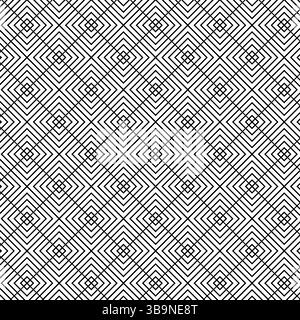 Nahtloses Muster in Schwarz-weiß-Chevron-Geometrie. Vektorgrafik-Strichdarstellung. Abstraktes Schwarz-weiß-Modell 1920. Für Logo, Web, Paket, St Stock Vektor