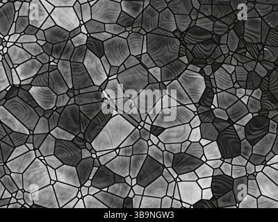 Abstrakter Hintergrund – computergeneriertes Bild. Graustufenmuster aus Buntglas. Chaoslinien. Für wer Design, Desktop-Hintergrundbilder, Abdeckungen Stockfoto