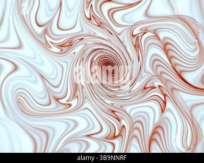Spiralförmiger heller Hintergrund - abstraktes, computergeneriertes Bild. Fraktalgeometrie - Chaos Curls. Digitale Marmorierung. Esoterische oder psychedelische Kulisse für Puz Stockfoto