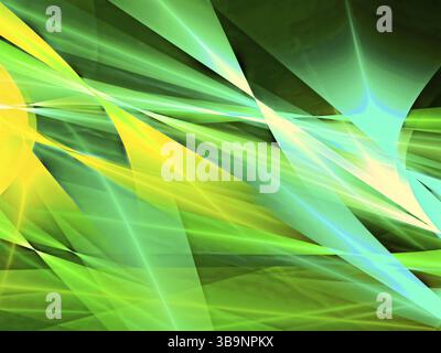 Farbenfroher geometrischer abstrakter Hintergrund - computergeneriertes Bild. Fraktale Kunst: Helle Linien, Locken und Formen. Hintergrund für Unternehmen oder Technologie Stockfoto