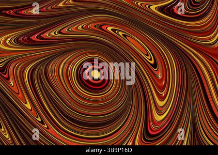 Abstrakter geometischer Hintergrund - computergeneriertes Bild. Fraktale Geometrie: Muster verzerrter konzentrischer Kreise. Digitale Kunst für Banner, Poster, Stockfoto
