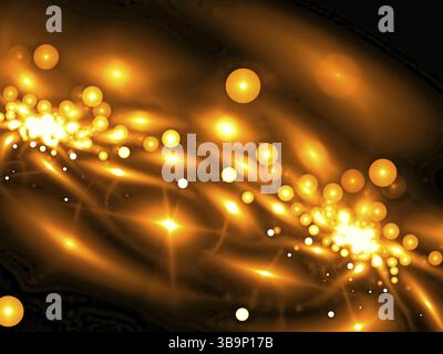 Einfacher fraktaler Hintergrund - abstraktes computergeneriertes Bild. Digitale Kunst: Mit Blasen, Kurven und Funkeln verwischt. Für Karten, Grafiken, Desktop-Wallp Stockfoto