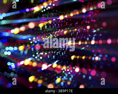 Helle Fraktalunschärfe – abstraktes, computergeneriertes Bild. Festlicher Hintergrund mit Bubble Bokeh. Für Karten, Poster, Webdesign Stockfoto