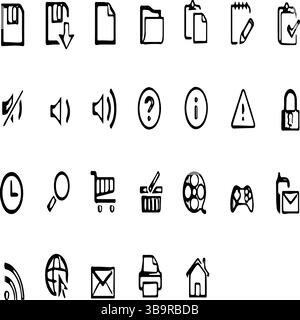 Web-Interface-Symbole Setzen Vektorillustration Stock Vektor