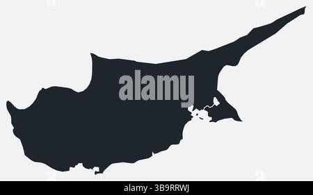 Zypern Karte. Nur eine einfache Grenzkarte. Die Form des Landes. Flache leere zyprische Umrisse. Abbildung der Vektorbegrenzung. Stock Vektor