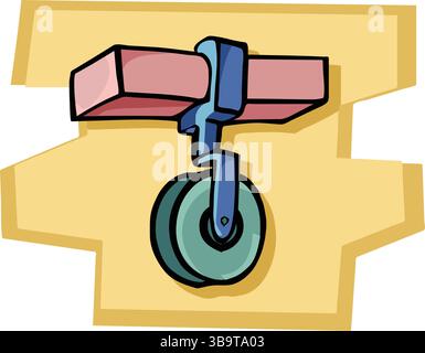 Eine abstrakte Vektor-Illustration zeigt eine Seilwinde im Zeichentrickstil Stock Vektor