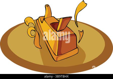 Eine abstrakte Vektor-Illustration zeigt einen Holzfräser im Cartoon-Stil Stock Vektor