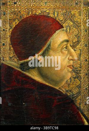 Papst Alexander VI. (* 1431–18. August 1503 in Roderic Llancol i. de Borja) war vom 11. August 1492 bis zu seinem Tod 1503 Oberhaupt der katholischen Kirche und Herrscher der päpstlichen Staaten. Alexander ist einer der umstrittensten Päpste der Renaissance, auch weil er zugab, dass er mehrere Kinder von seinen Geliebten zeugt. Infolgedessen wurde sein italianisierter valencianischer Familienname Borgia zu einem Synonym für Libertinismus und Vetternwirtschaft, die traditionell als Kennzeichen seines Pontifikats angesehen werden. Stockfoto