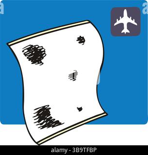 Eine abstrakte Vektor-Illustration zeigt einen Flughafen-Mechaniker im Cartoon-Stil Stock Vektor