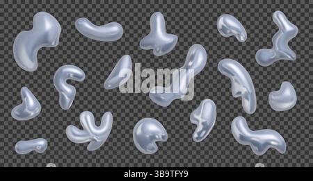 Realistische holografische Designelemente aus Metall-Chrom Stock Vektor