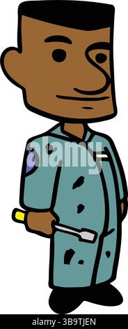 Eine abstrakte Vektor-Illustration zeigt einen mechanischen Halteschlüssel im Cartoon-Stil Stock Vektor