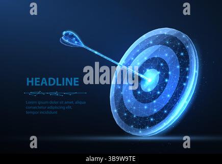 Illustration des Vektors des Zielkonzepts. Geschäftsziel, Marketingstrategie, digitales Ziel. Stock Vektor