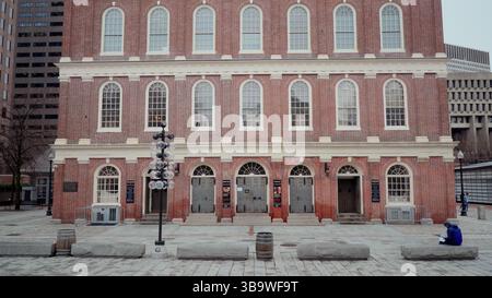 BOSTON, USA - 3. APRIL 2017 - Faneuil Hall mit historischer Architektur in Boston Stockfoto