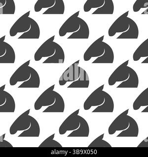 Nahtloses Muster Für Das Symbol „Pferdekopf“ Stock Vektor