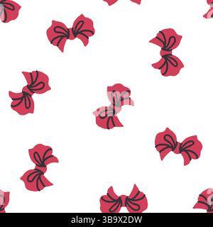 Rotes, Handgezeichnetes Bogenmuster Stock Vektor