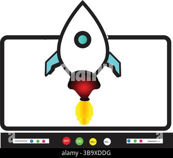 Business Rocket: Starten Sie Ihr Startup mit Geschwindigkeit, Strategie und Erfolg Stock Vektor