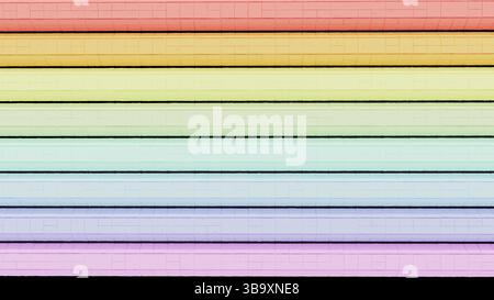 Abstraktes BG Regenbogenboxen 3D-Rendering Stockfoto