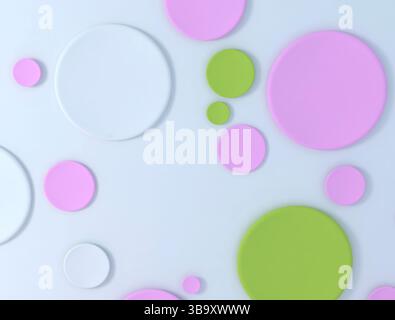 Abstrakte mehrfarbige 3D Kreise Punkte Muster. Moderne Farben und Formen. 3D Abbildung Stockfoto