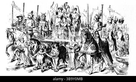 Ein politischer Karikaturfilm des earls mit Königin Victoria bei ihrem Jubiläum im Jahr 1887 Stockfoto