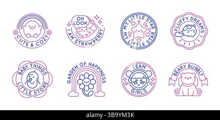 Niedliches Logo-Set für Babys und Kinder Stock Vektor