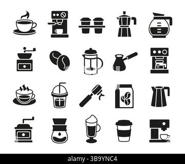 Kaffee Icons Set Stock Vektor