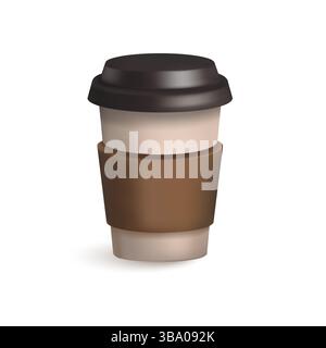 Realistisches 3D Coffee To-Go Cup Symbol Stock Vektor