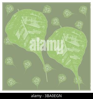 Botanisches Wandbild Vektorset. Abstraktes Pflanzenkunstdesign für Wandbilder, Leinwanddrucke, Poster. Stock Vektor