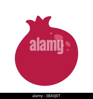 Ganzer reifer Granatapfel. Handgezeichnete Sketch-Ikone der Frucht. Isolierte Vektorillustration im Doodle-Line-Stil. Stock Vektor