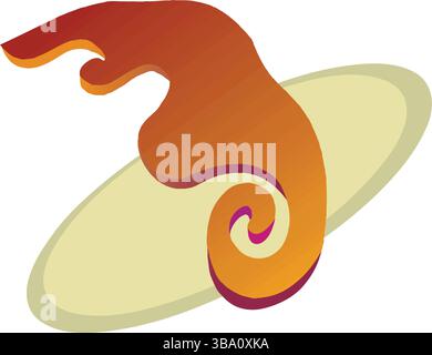 Eine abstrakte Vektor-Illustration zeigt ein abstraktes Wooden Curl Tool für Tischlerarbeiten im Cartoon-Stil Stock Vektor