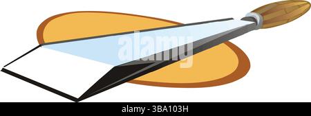 Eine abstrakte Vektor-Illustration zeigt einen Holzmeißel-Werkzeug für Tischlerei-Arbeiten im Cartoon-Stil Stock Vektor