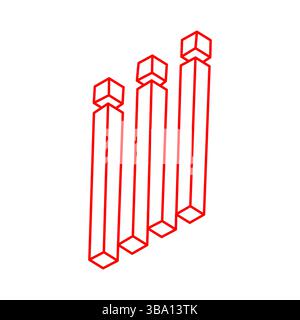Unmögliche Formen. Logo. Heilige Geometrie. Optische Illusionsfiguren. Abstrakte ewige geometrische Objekte. Optische Kunst. Unzulässige Geometrieform auf einem Stock Vektor