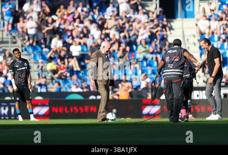 Genk, Belgien. Mai 2025. Aime Antheunis zu Beginn eines Fußballspiels zwischen KRC Genk und Club Brugge am Sonntag, den 11. Mai 2025 in Genk, am 8. (Von 10) Tag der Play-offs der Champions der ersten Liga der belgischen Meisterschaft 2024-2025. BELGA PHOTO VIRGINIE LEFOUR Credit: Belga News Agency/Alamy Live News Stockfoto