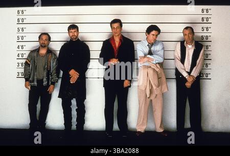 The usual Suspects (1995) Kevin Pollak als Hockney Benicio del Toro als Fenster Stephen Baldwin als McManus Gabriel Byrne als Keaton Kevin Spacey als Verbal Stockfoto