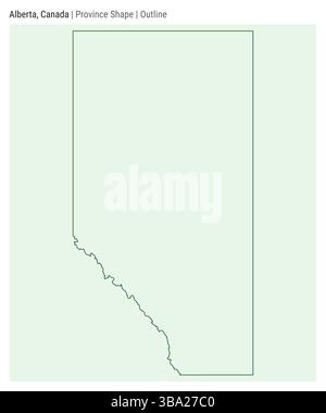 Alberta, Kanada. Einfache Vektordarstellung. Provinzform. Umrissstil. Grenze zu Alberta. Vektorabbildung. Stock Vektor