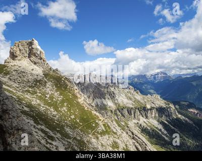 Klettersteig Rotwand und Masare im Rosengarten in den Dolomiten, Südtirol, Italien, Europa Stockfoto