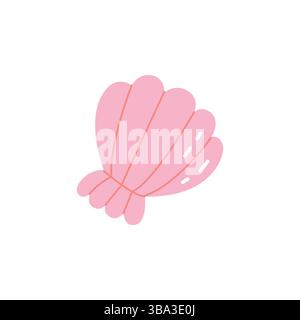 Niedliche rosa Muschel Hand gezeichnete Vektor-Illustration Stock Vektor