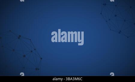 Technologie blauer Hintergrund. Punkte, die durch Linien verbunden sind. Abstrakte Welle. Minimalistisches Mesh. Abstrakte polygonale Form. Stock Vektor