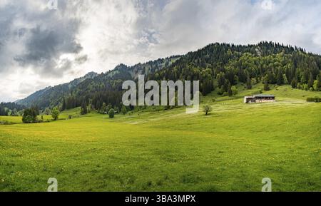 Das schöne Gunzesriedtal im Allgau, bei Blaichach, Sonthofen Stockfoto