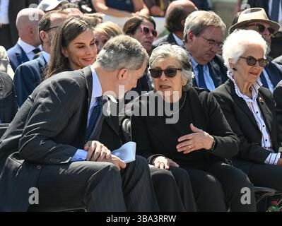 80.Gedenktag der Befreiung des KZ-lagers Mauthausen, vom Nazi-Terror am 5,5.1949, fotografiert am 11.05.25. Das Bild zeigt den spanischen König Felipe VI Juan Pablo Alfonso de Todos los Santos de Borbon y Grecia im Gespräch 2025 - 80.Gedenktag der Befreiung des KZ-lagers Mauthausen, vom Nazi-Terror am 5,5.1949, am 11.05.25 *** 80 Gedenktag der Befreiung des Konzentrationslagers Mauthausen vom Nazi-Terror am 5 5 5 5 1949, fotografiert am 11 05 25 zeigt das Bild den spanischen König Felipe VI. Juan Pablo Alfonso de Todos los Santos de Borbon y Grecia in Konversation 2025 80 Gedenkfeier Stockfoto