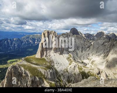 Klettersteig Rotwand und Masare im Rosengarten in den Dolomiten, Südtirol, Italien, Europa Stockfoto