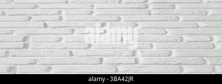 Weißer Grunge Backsteinwand Textur Hintergrund, Backsteinwand mit weißer Farbe bemalt Stockfoto