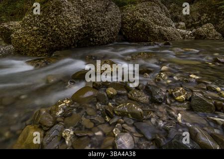 Durch das schöne Ostertaltobel im Gunzesriedtal im Allgau bei Blaichach, Sonthofen Stockfoto