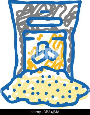 Holzpellets Biomasse Icon Kritzelillustration Stock Vektor