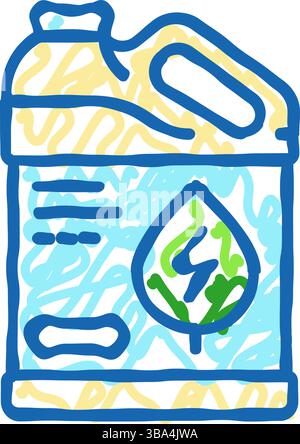 Biobrennstoffproduktion Biomasse Icon Kritzelillustration Stock Vektor