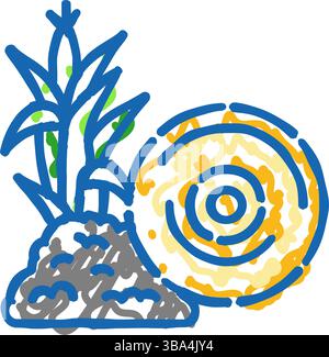 Illustration des Symbols für die Biomasse von Rohstoffen Stock Vektor