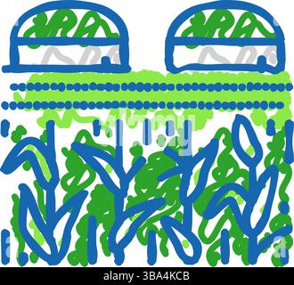 Bioenergie Landwirtschaft Biomasse Symbol Kritzelillustration Stock Vektor
