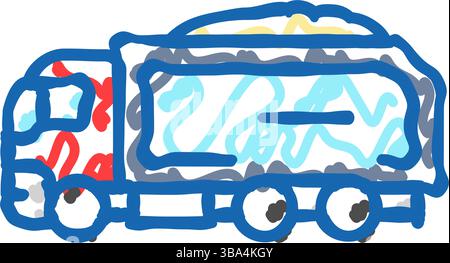 Transport Biomasse Symbol Kritzelillustration Stock Vektor